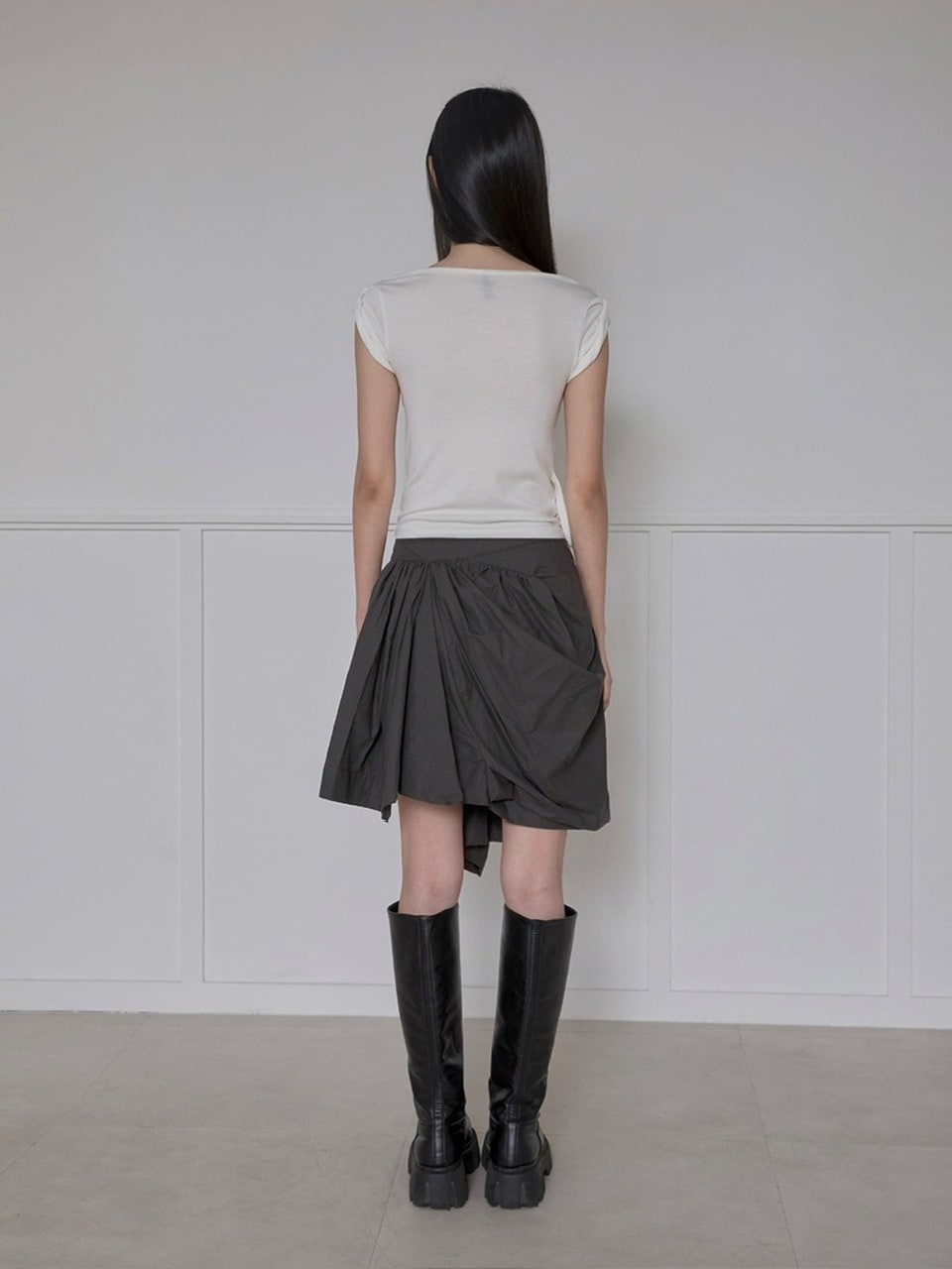 【FLAREUP】Asymmetrical Draped Layered Skirt