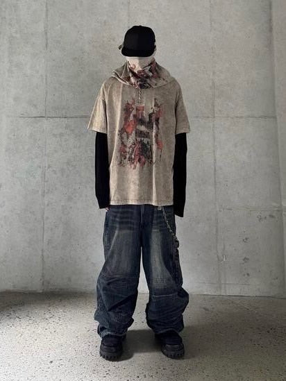 【roaringrad】CRUSADER WASHED OVER T-SHIRT / 【ロアリングラド】クルセイダーウォッシュドオーバー半袖Tシャツ