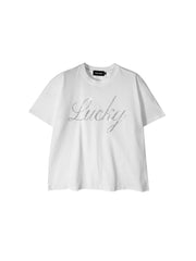 【IFEELLUCKY】Lucky bling tshirt / 【アイフィールラッキー】ラッキーブリンロゴ半袖Tシャツ