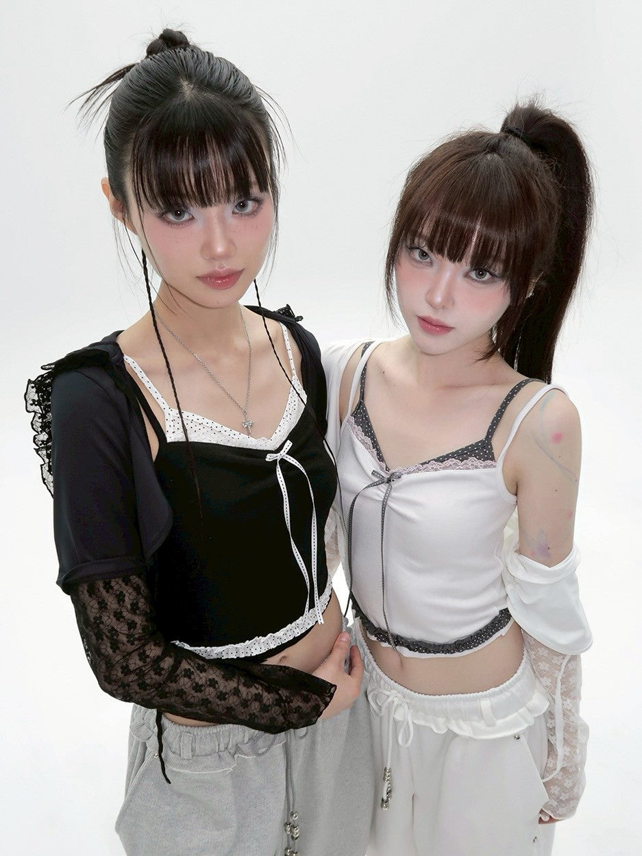 【CHERRYQUIRI】twinkle wrinkle dot sleeveless