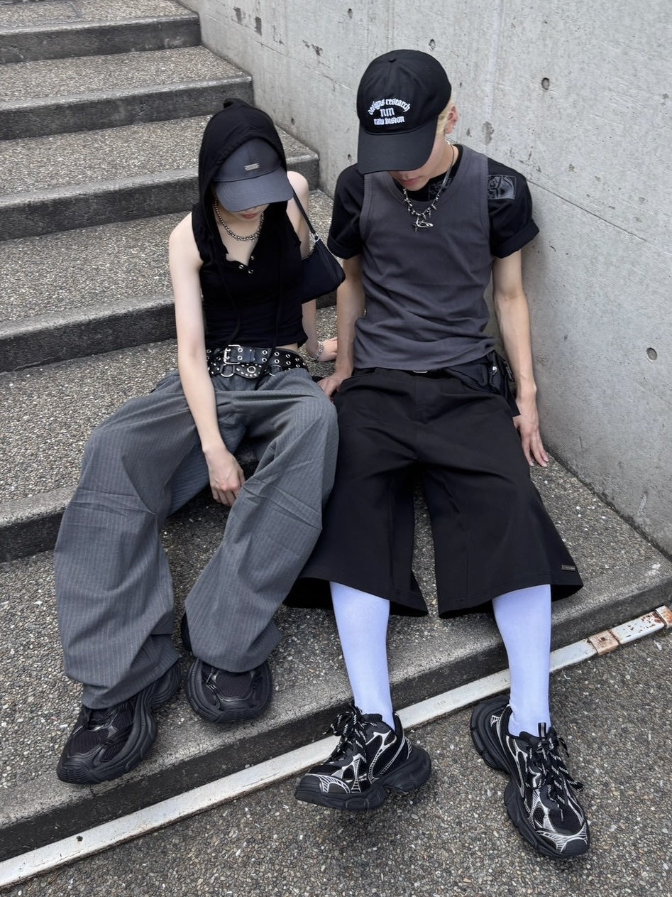 受注制【nmtc +】hooded sleeveless top 2 / 【エヌエムティーシープラス】フードタンクトップ (4color)