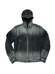【BLR BLUER】Bleached Denim Hoodie Zip-up Jacket