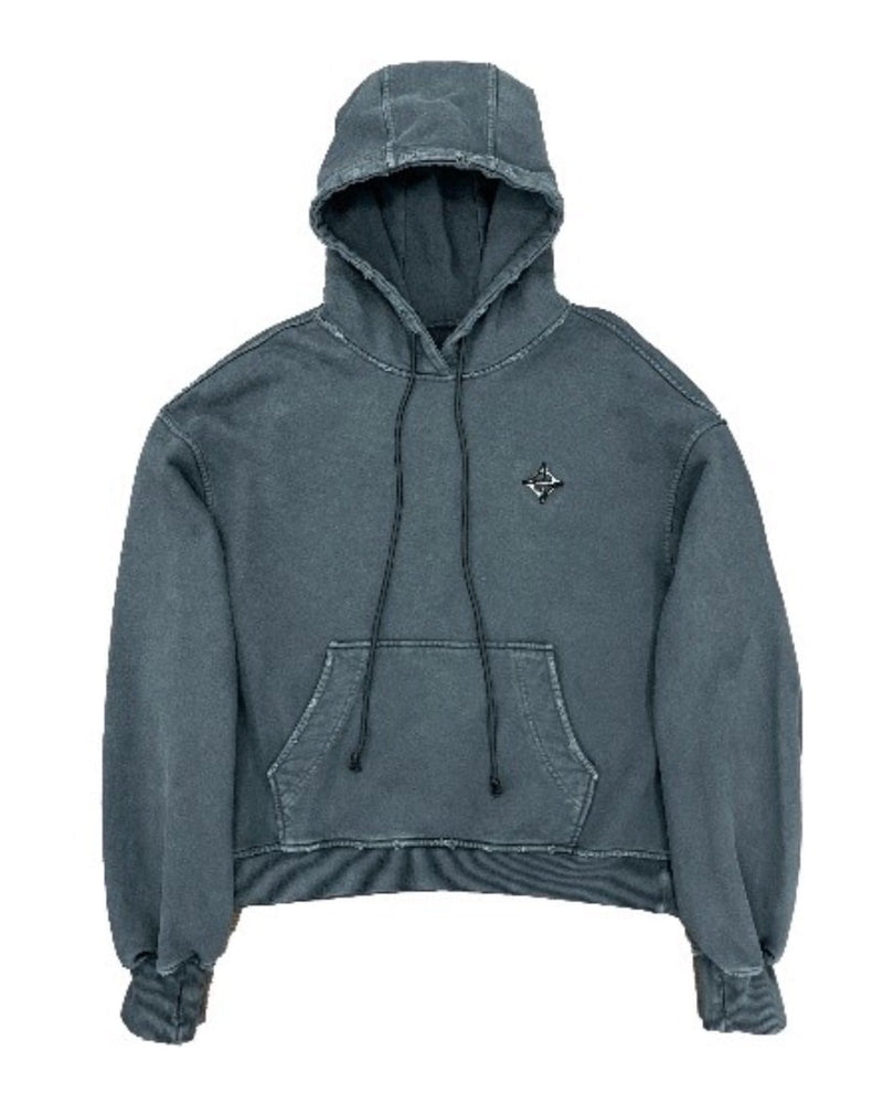 【BLR BLUER】Signature Ornament Damaged Hoodie
