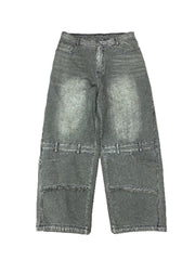 【BLR BLUER】Oil Washed Double Waist Denim Pants