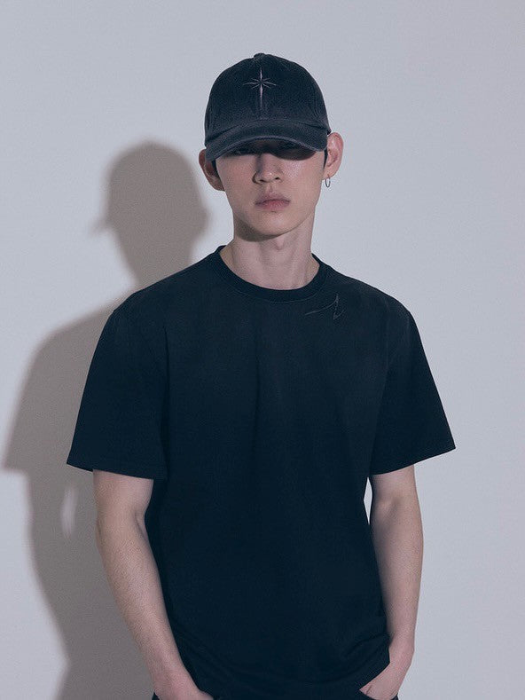 【BLR BLUER】Snowflakes Logo Washing Denim Ball Cap