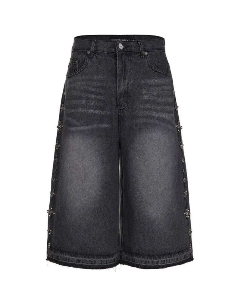 【SURGERY】SURGERY Clover Line denim bermuda pants / 【サージェリー】サージェリークローバーラインデニムバミューダパンツ