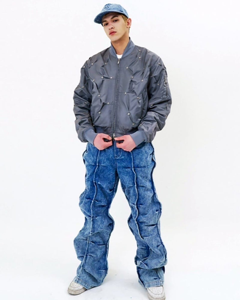 【E RIN AI E】STARRY NIGHT MA-1 JACKET