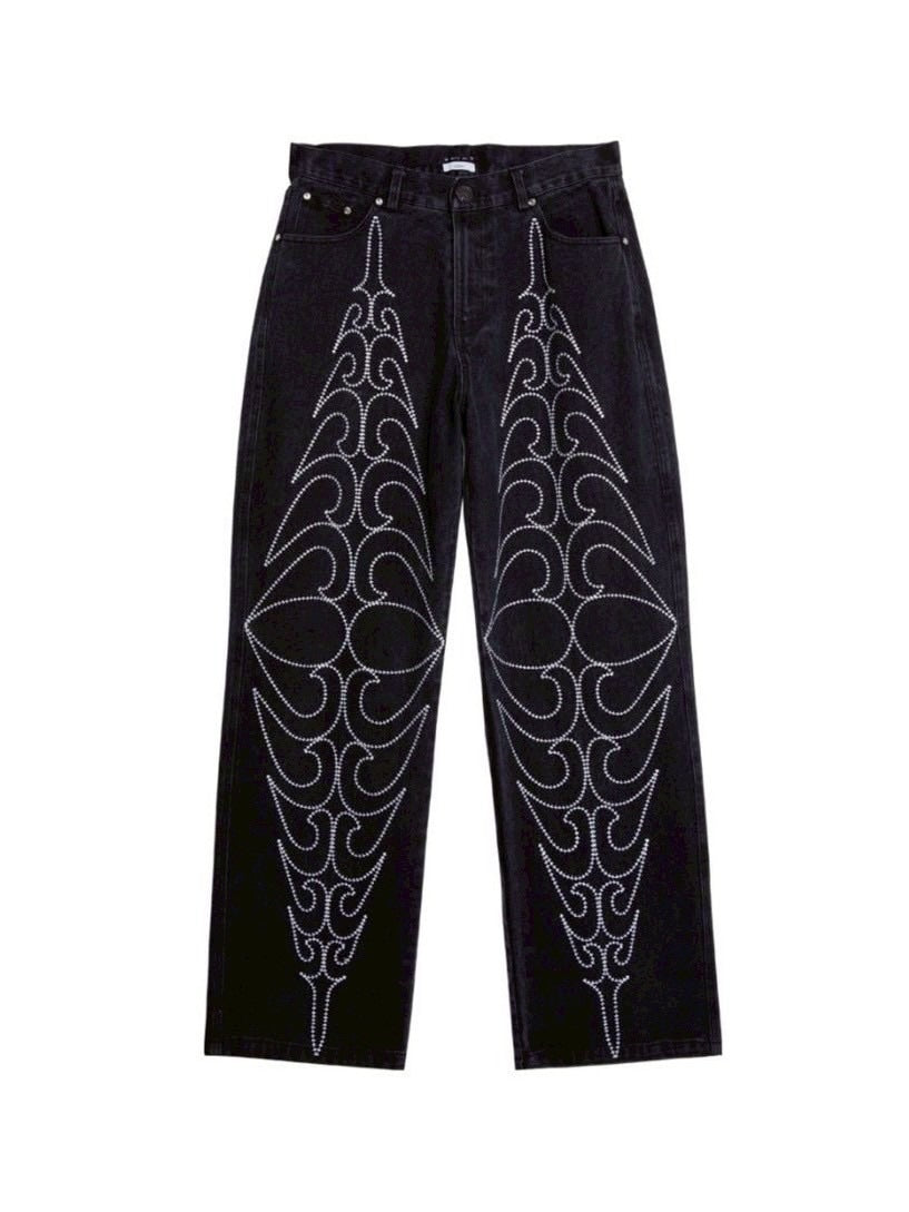 【E RIN AI E】TRIBAL SPEAR DENIM PANTS