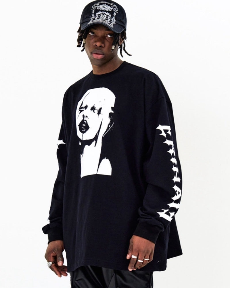 【E RIN AI E】FACE LONG SLEEVE TEE