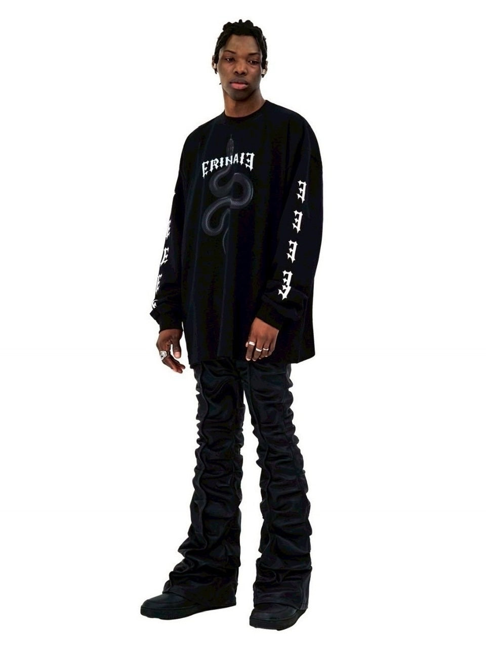 【E RIN AI E】BLACK MAMBA LONG SLEEVE TEE