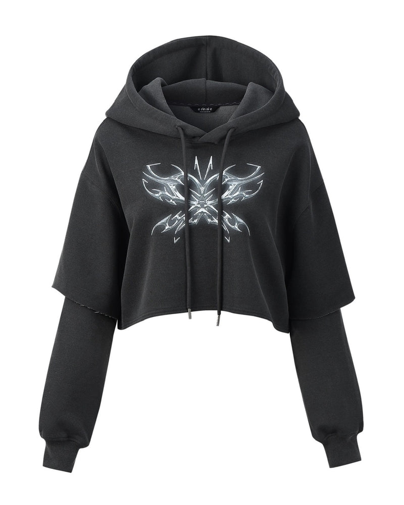 【E RIN AI E】NABI CROP HOODIE