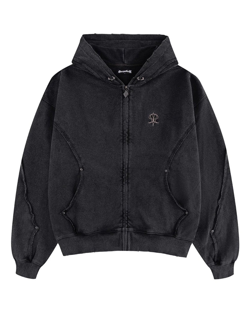 【SUPPLIER】SWITCHING PIERCED ZIP HOODIE V2 / 【サプライヤー】ピアススイッチバックロゴジップパーカー