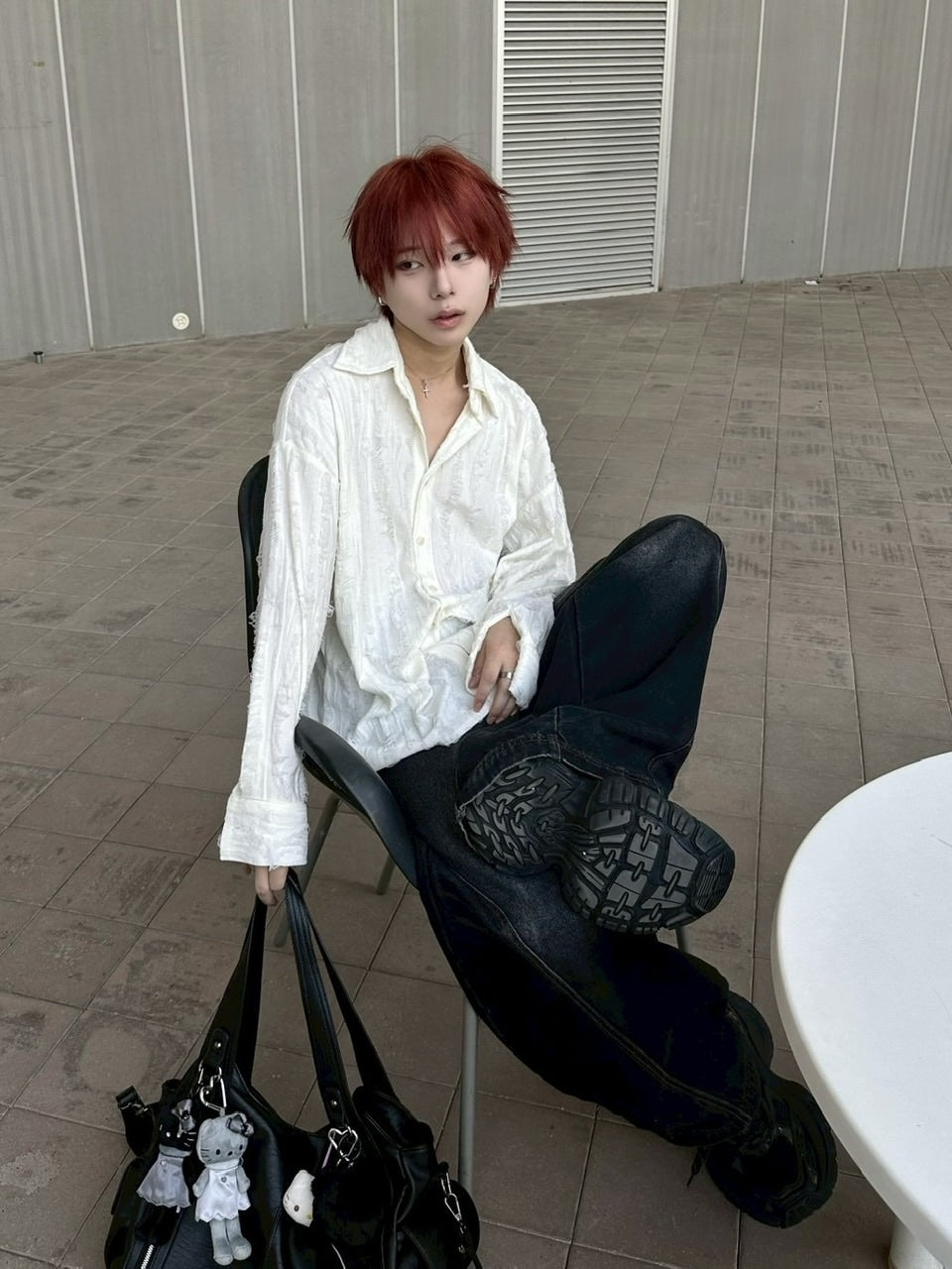 受注制【LUV CODE】damage shirt (3color)