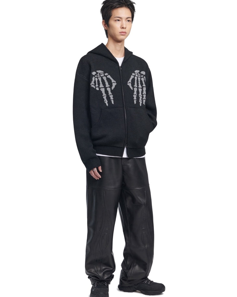 【NOMANUAL】NM SKULL HAND COWICHAN HOODED ZIP-UP