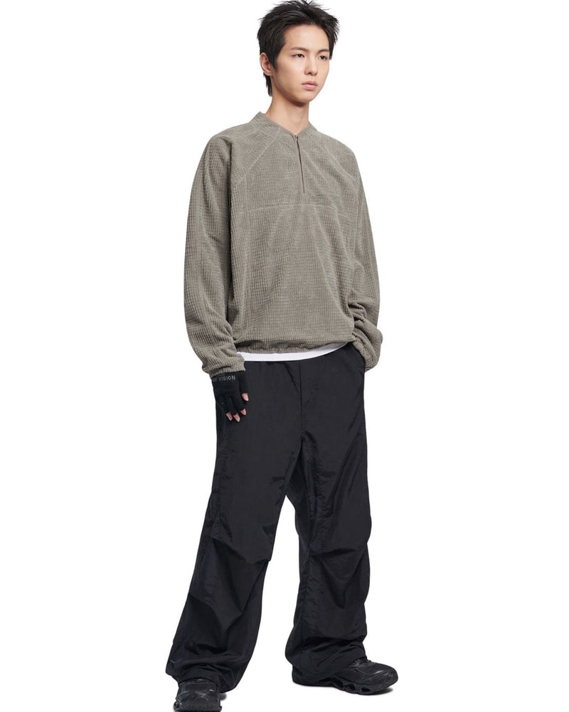 【NOMANUAL】HEAVY WAFFLE HALF ZIP-UP