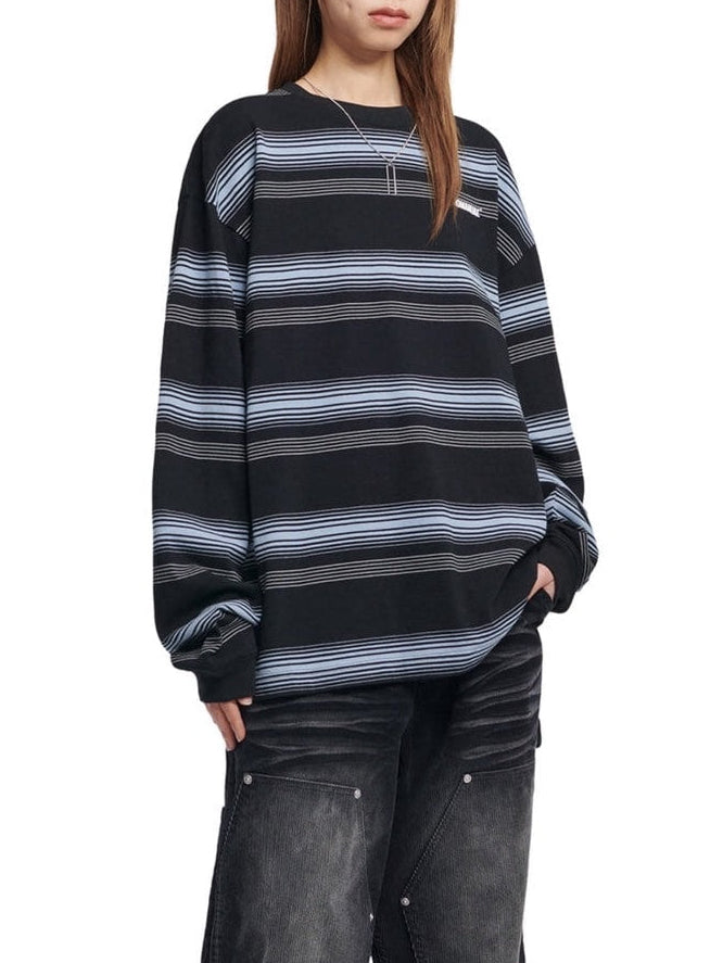 【NOMANUAL】NM STRIPED LONG SLEEVE TEE