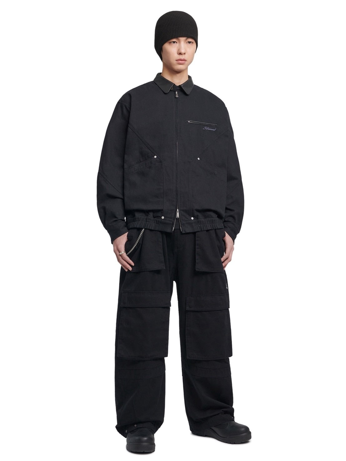 【NOMANUAL】VINTAGE LEATHER COLLAR WORK JACKET