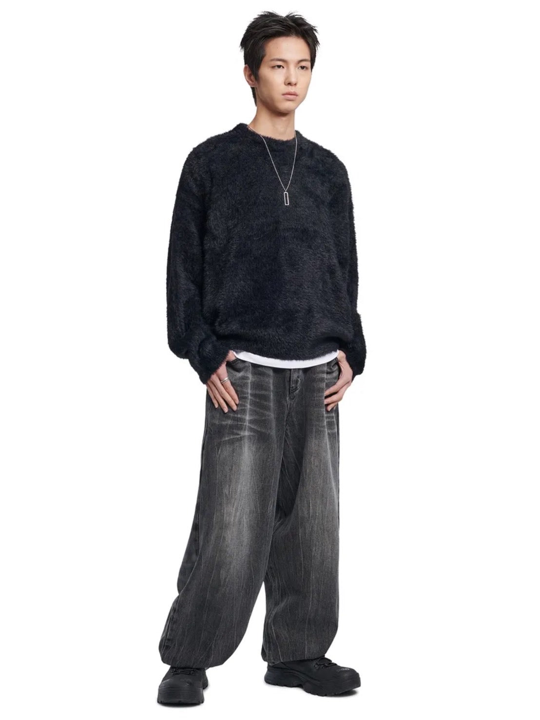 【NOMANUAL】FUZZ HAIRY KNIT