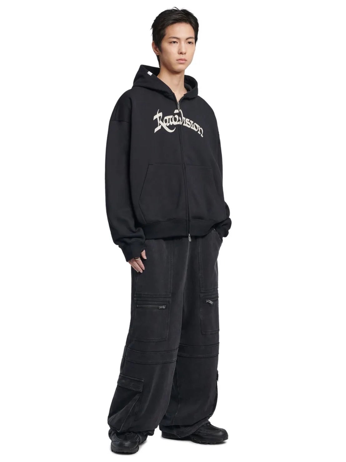 【NOMANUAL】R.V CHAIN STITCHED HOODED ZIP-UP