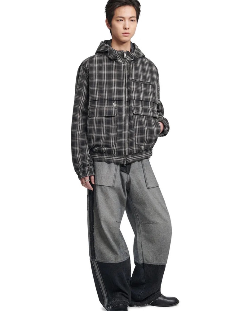 【NOMANUAL】CHECK HOODED JACKET