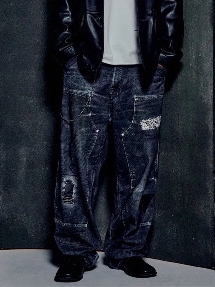 【NOMANUAL】PRINTED DOUBLE KNEE PANTS