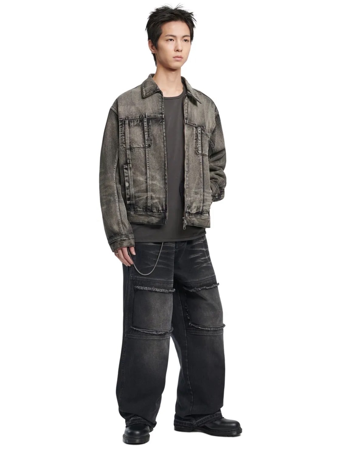 【NOMANUAL】WASHED DENIM TRUCKER JACKET