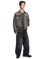 【NOMANUAL】WASHED DENIM TRUCKER JACKET