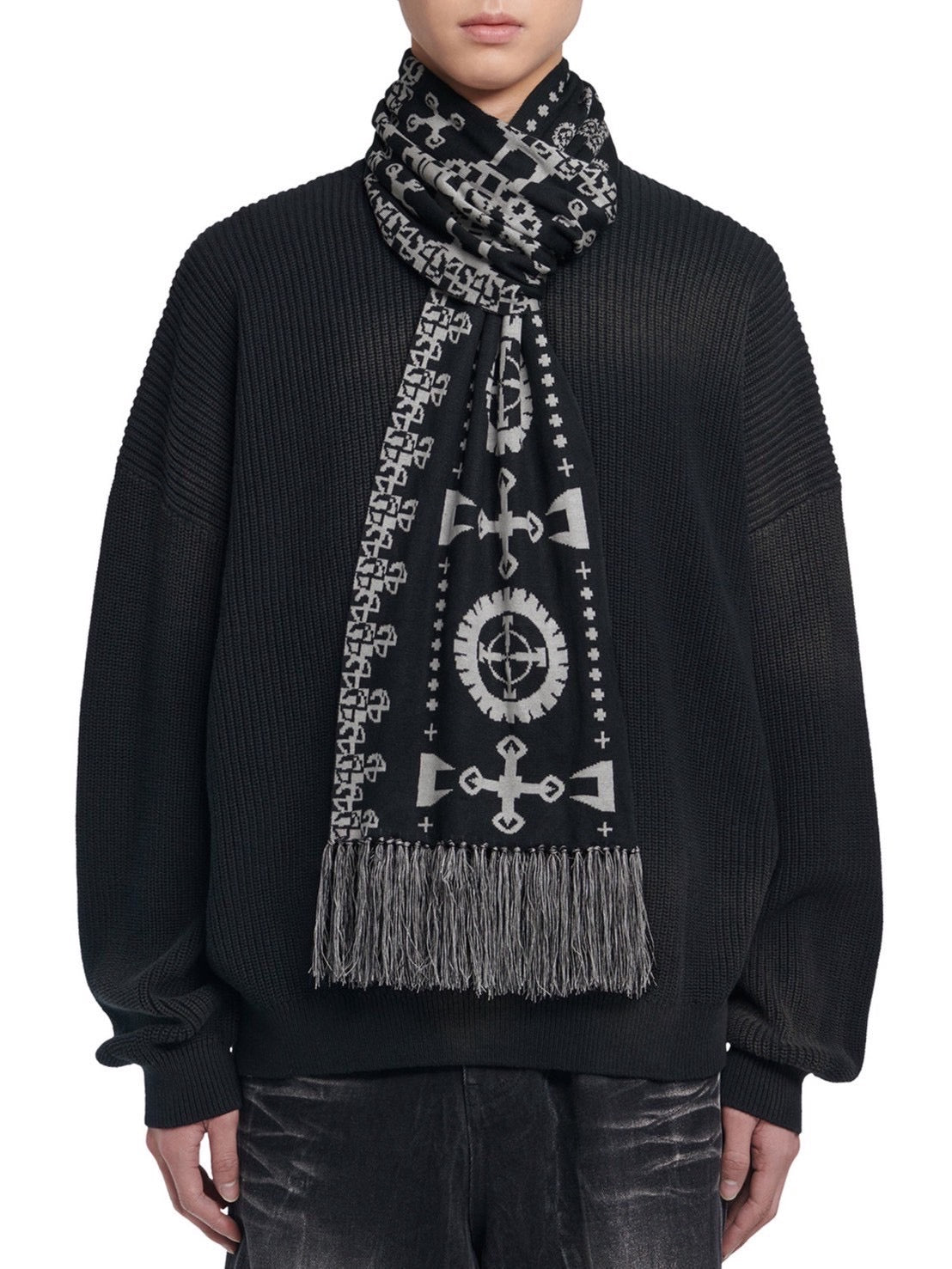 【NOMANUAL】GEAR PATTERN JACQUARD MUFFLER