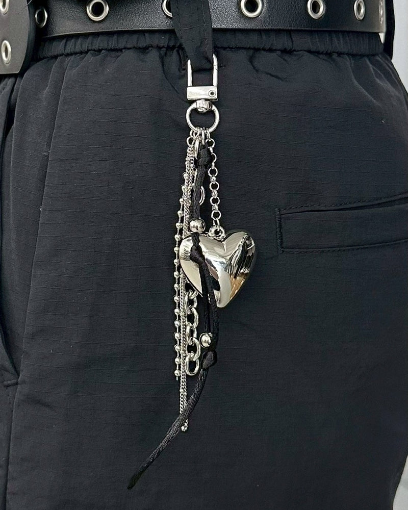 受注制【LUV CODE】silver heart key charm