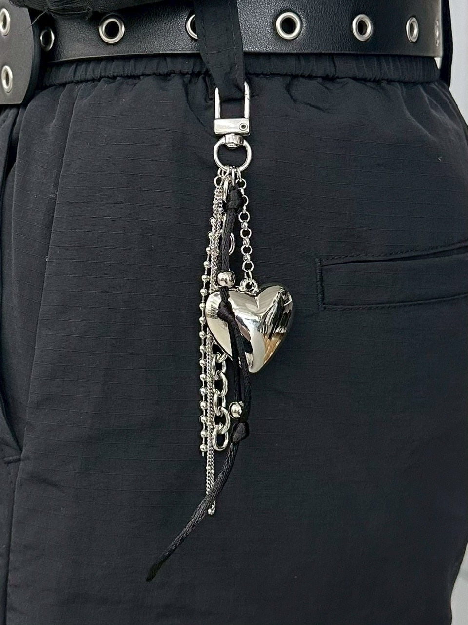 受注制【LUV CODE】silver heart key charm