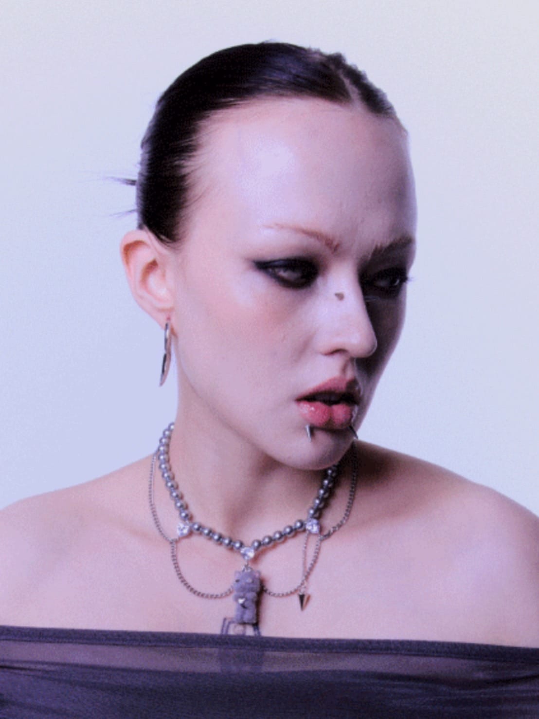 【PEG LEG】mascot silver chain pearl layered necklace