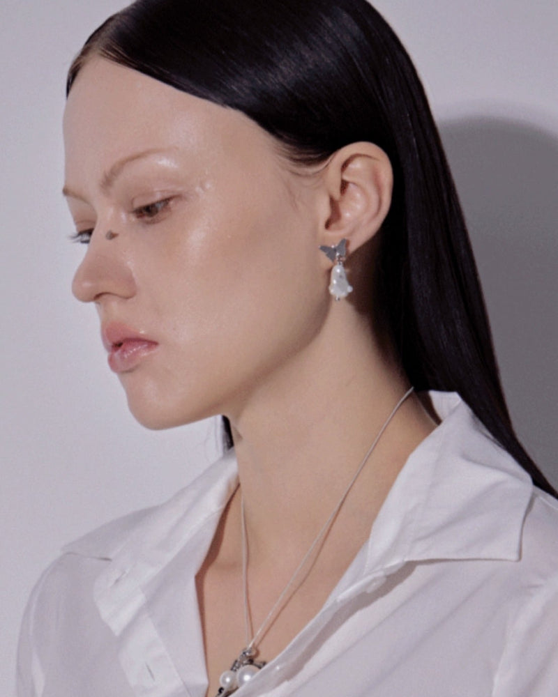 【PEG LEG】butterfly pearl earring