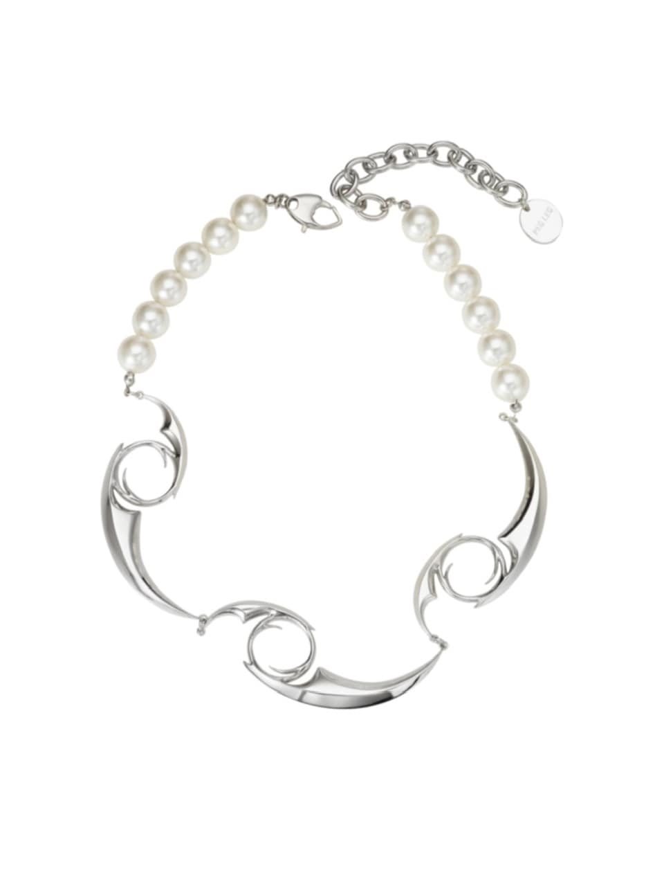 【PEG LEG】Emblem-linked pearl necklace