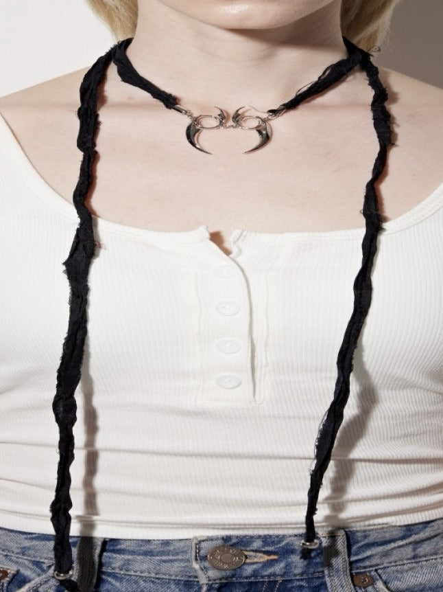 【PEG LEG】a chrome chain emblem Choker