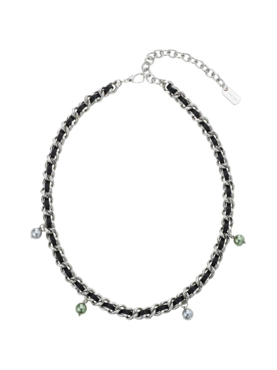 【PEG LEG】long leather chain rattle pearl necklace