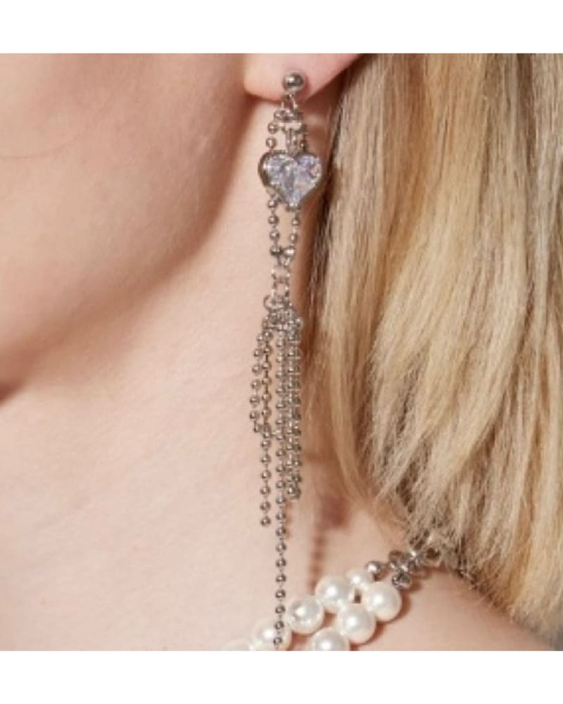 【PEG LEG】heart chain earring