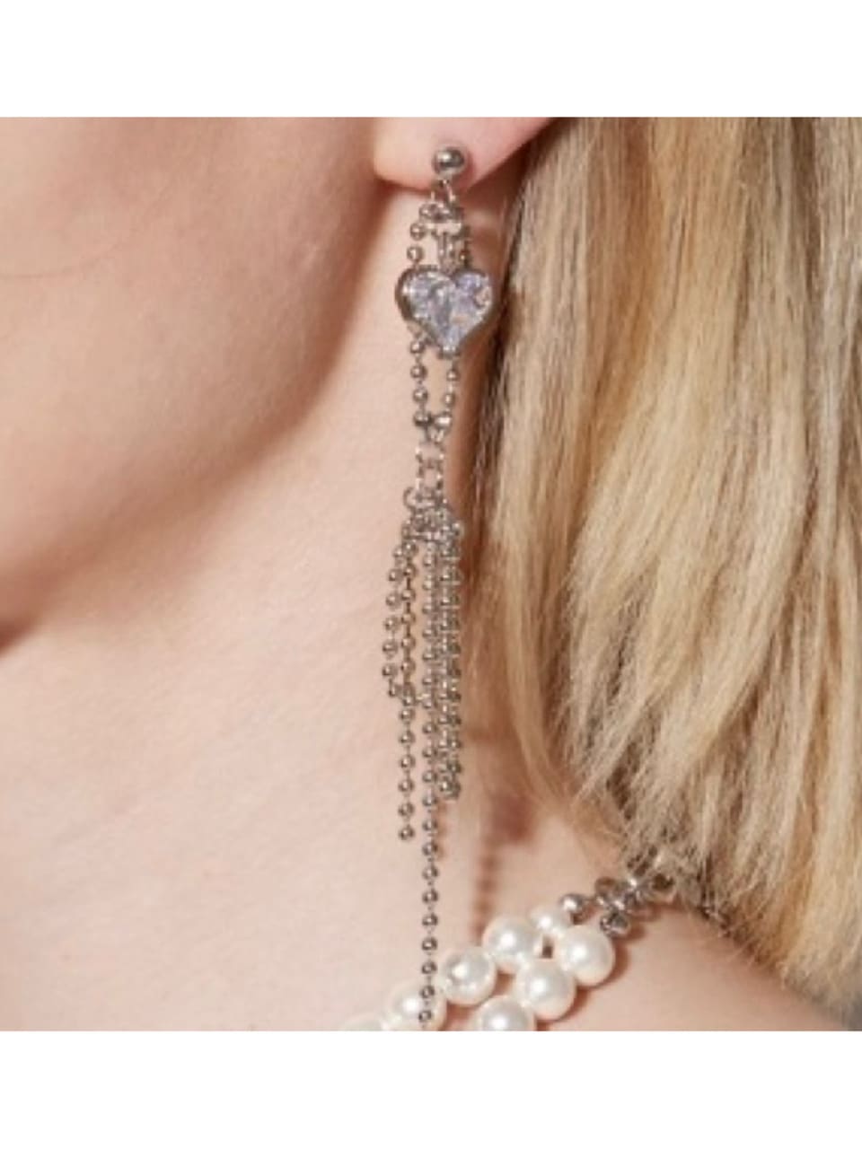 【PEG LEG】heart chain earring