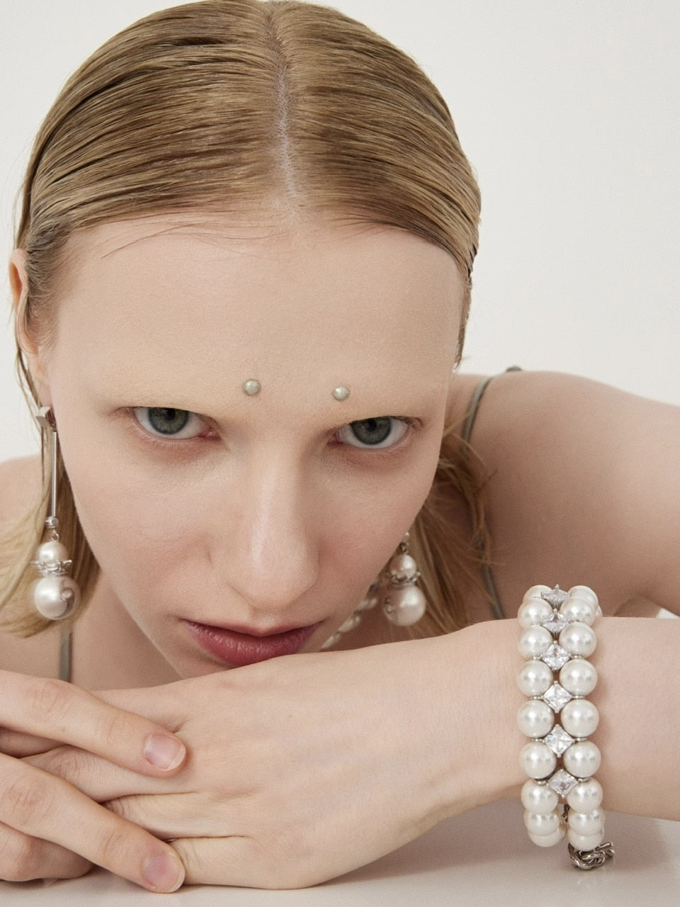 【PEG LEG】Pearl Stone Bridge bracelet