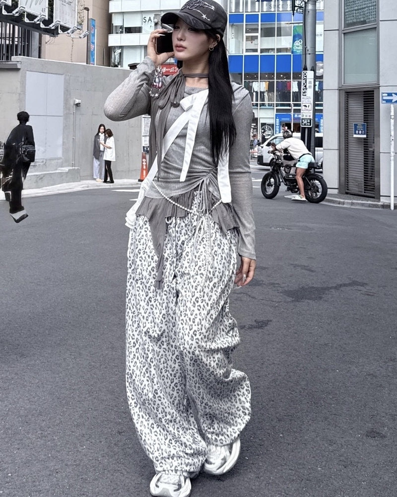 受注制【nmtc +】leopard print wide pants / 【エヌエムティーシープラス】レオパードワイドパンツ (2color)