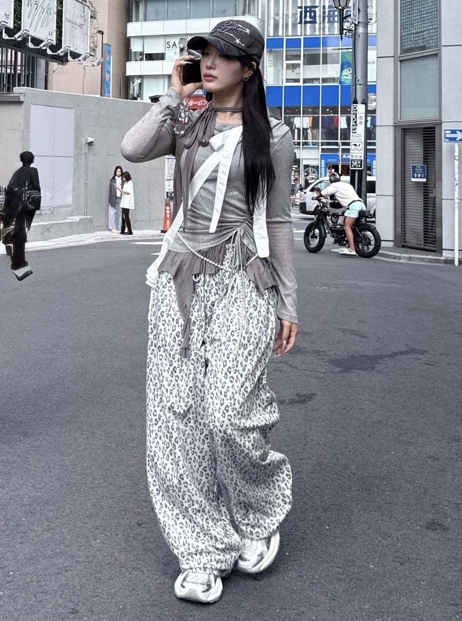 受注制【nmtc +】leopard print wide pants / 【エヌエムティーシープラス】レオパードワイドパンツ (2color)