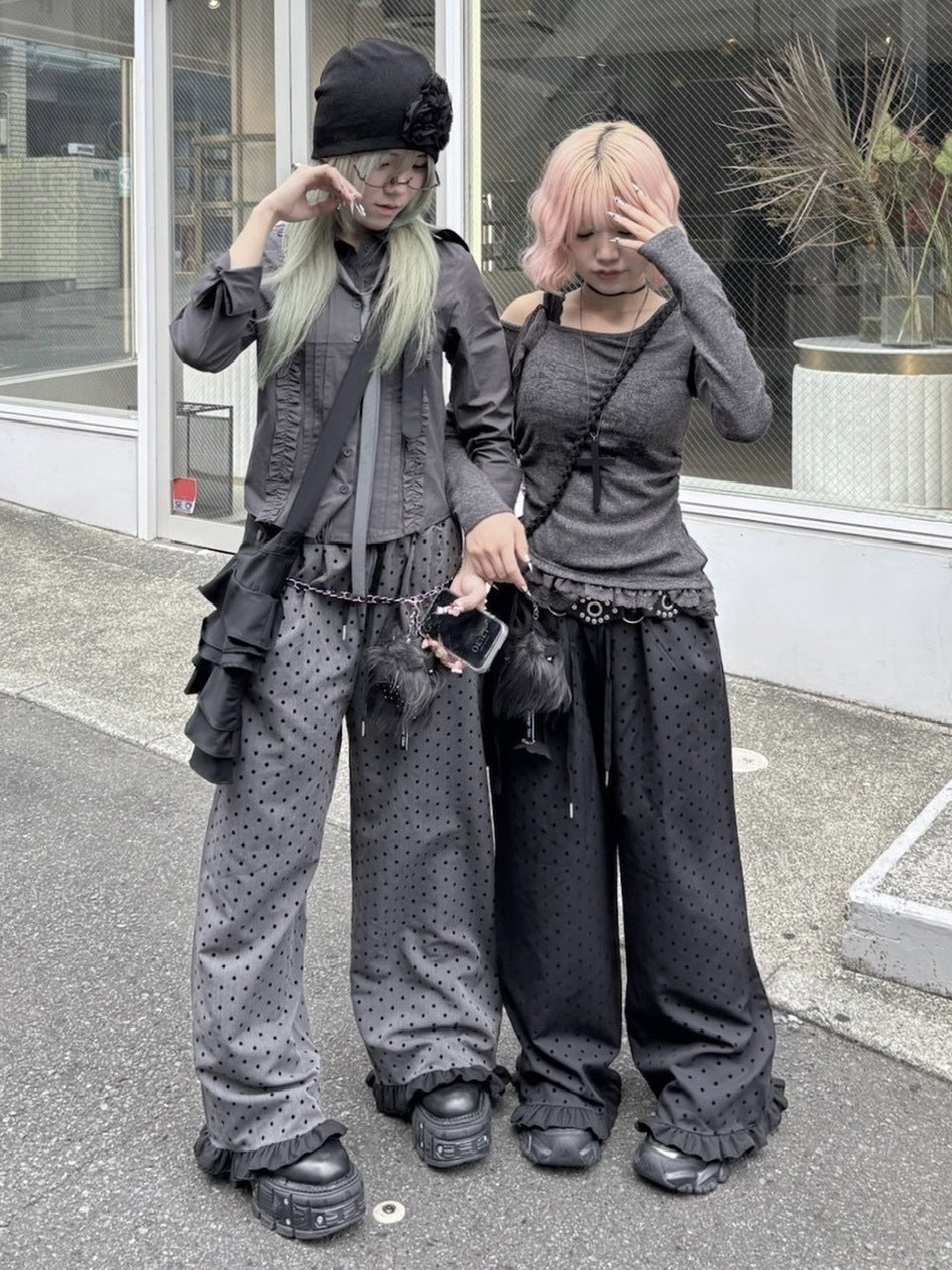 【nmtc +】dot frill pants / 【エヌエムティーシープラス】ドットフリルパンツ (2color)