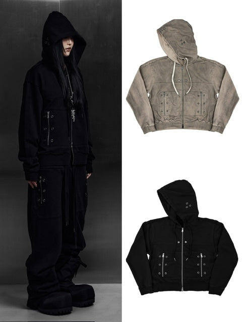 【Rosen Kreuz】EYELET EDGE Set-Up ZIP-UP HOODIE