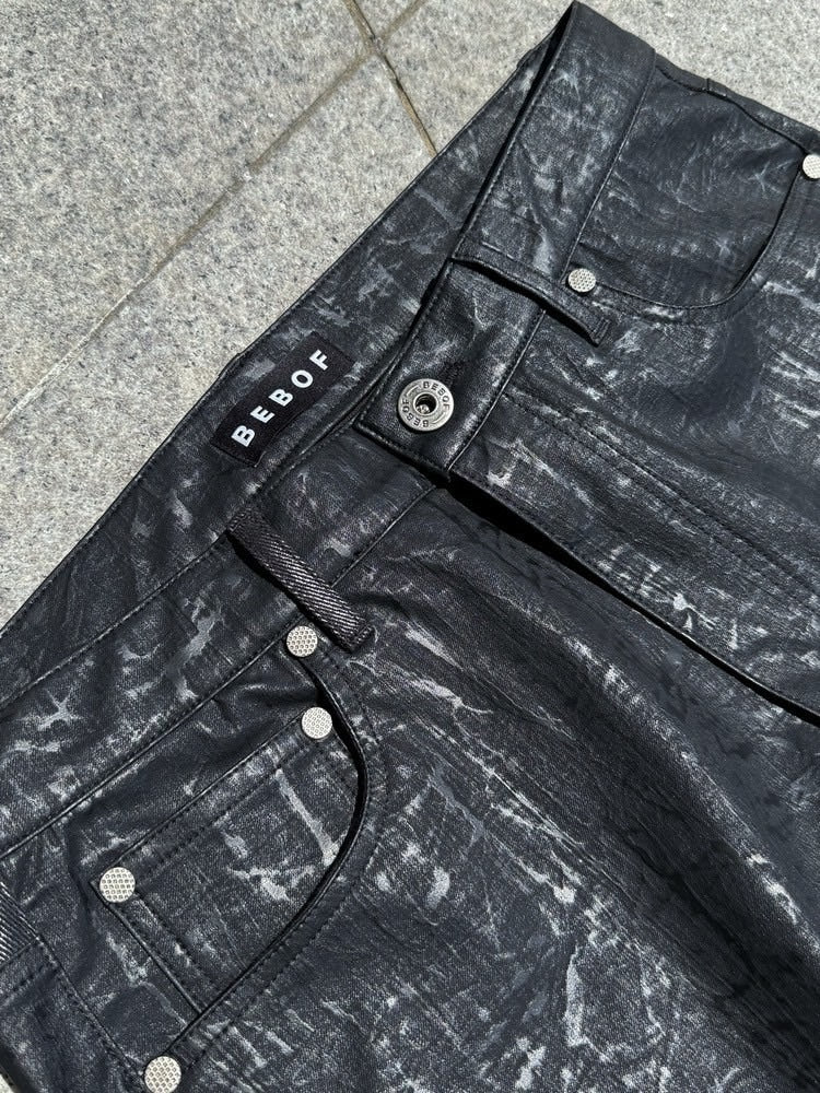 【BEBOF】Leather like flare pants / 【ビーボフ】レザーライクフレアパンツ