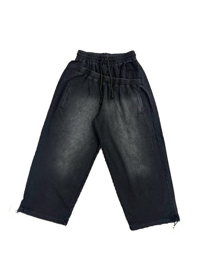 【DIG YOUR OWN GRAVE】DOUBLE FADE PANTS /【ディグユアオウングレイブ】レイヤードフェードハーフスウェットパンツ