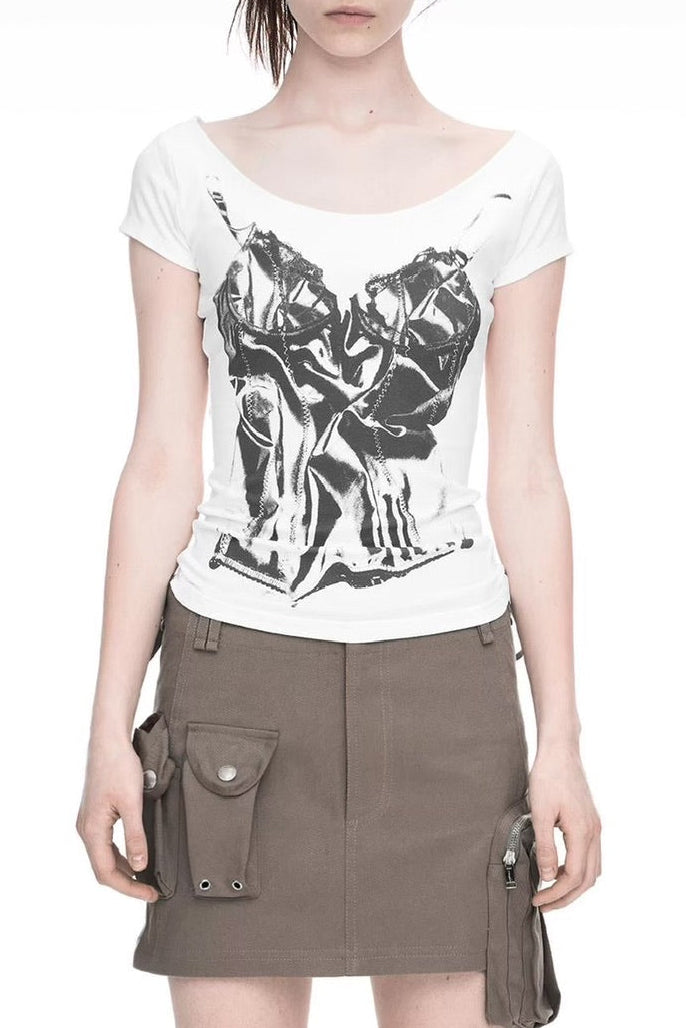 【NACHE】SLIP X-RAY PRINTED T-SHIRT