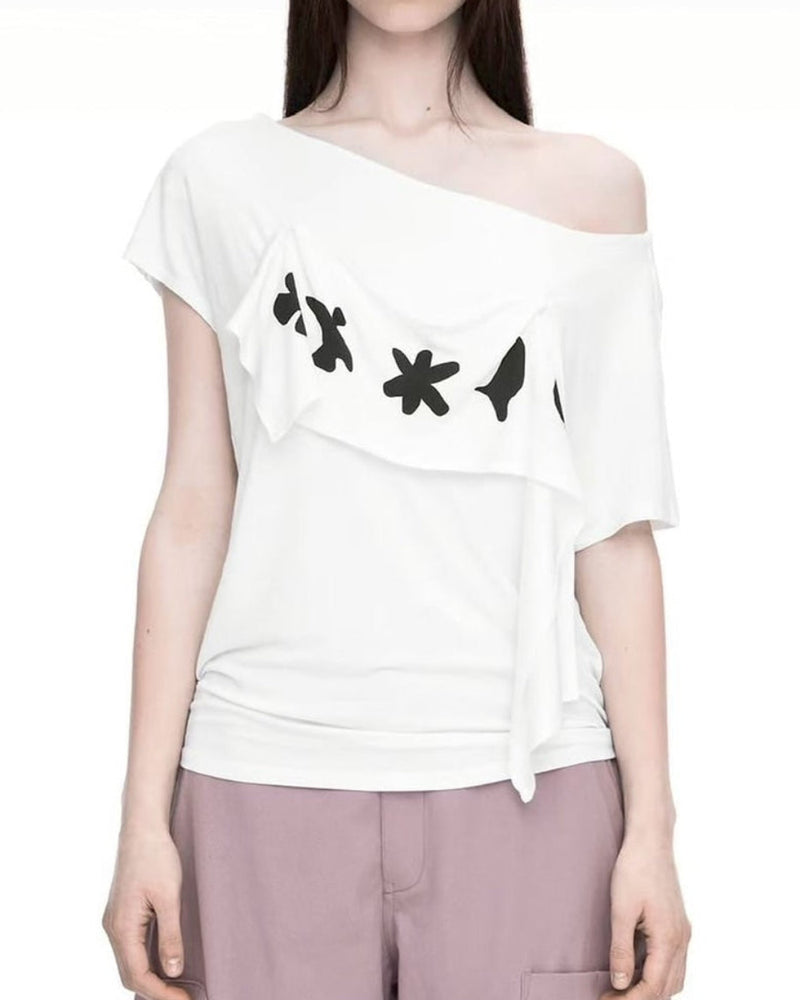 【NACHE】2-WAY PRINTED LOOSE T-SHIRT