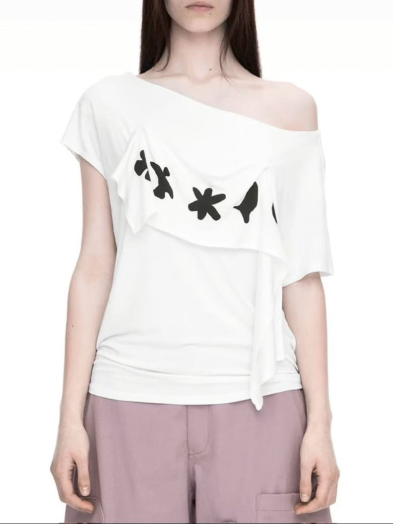 【NACHE】2-WAY PRINTED LOOSE T-SHIRT