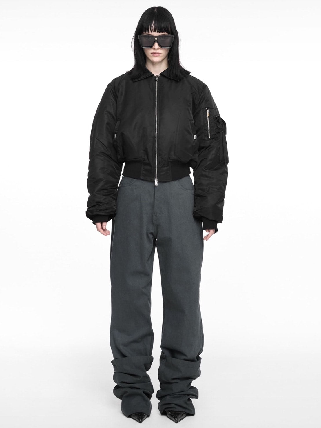 【NACHE】CROPPED BOMBER JACKET (UNISEX)