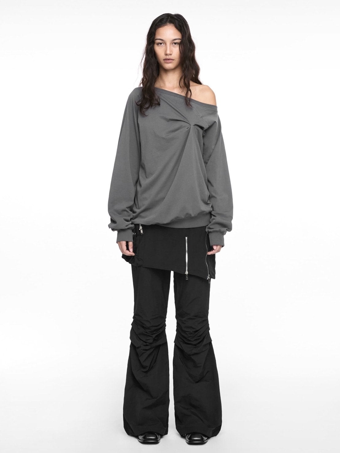 【NACHE】BOOTS CUT SKIRT PANTS (UNISEX)