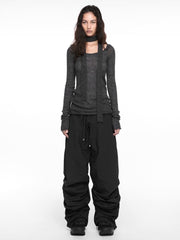 【NACHE】PINTUCK NYLON PANTS (UNISEX)